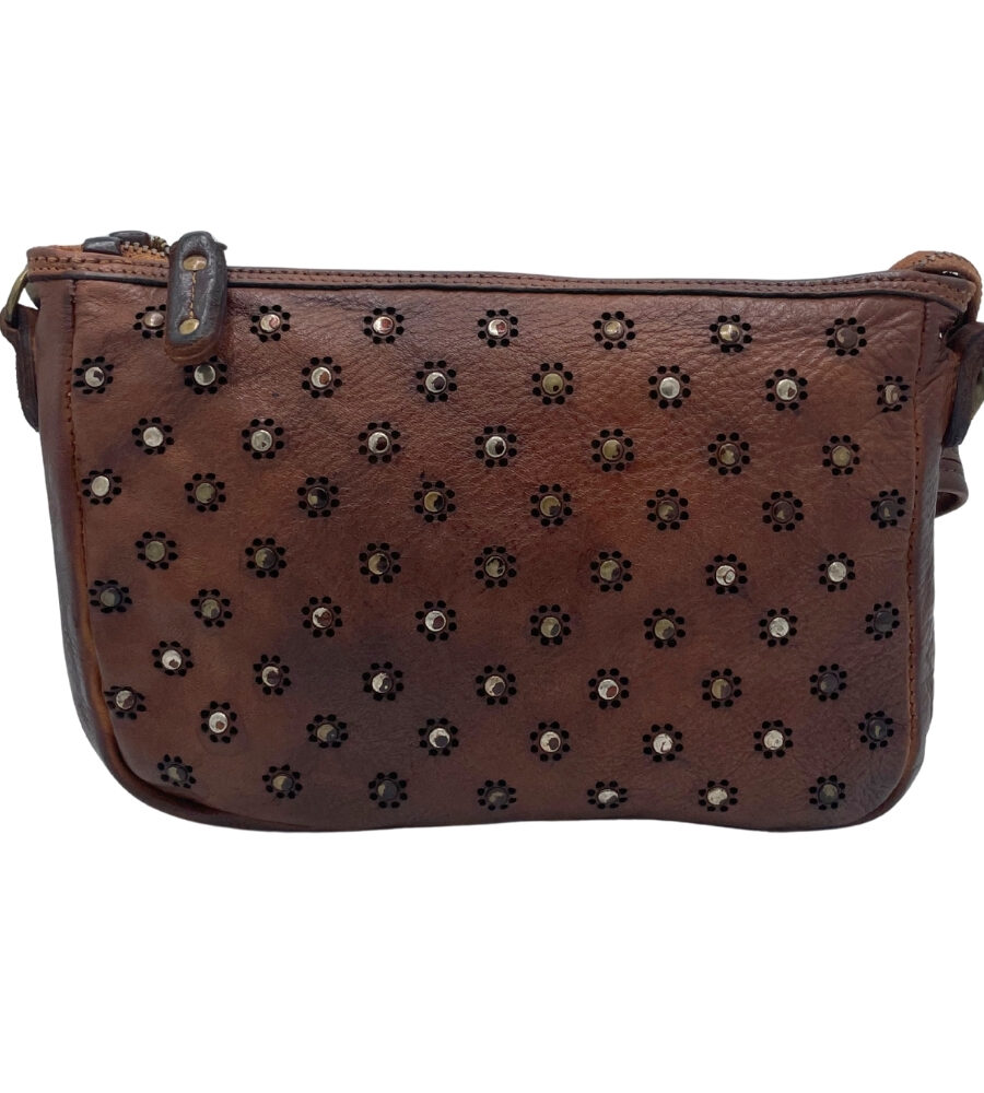 Borsa a tracolla laserata e borchiata - BS691.