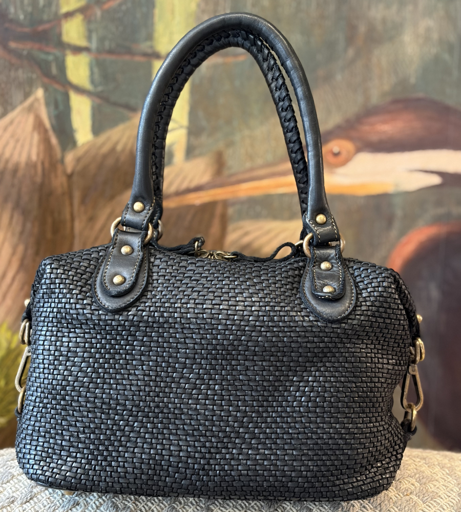 Bauletto nero con intreccio BS740S di Bayside.