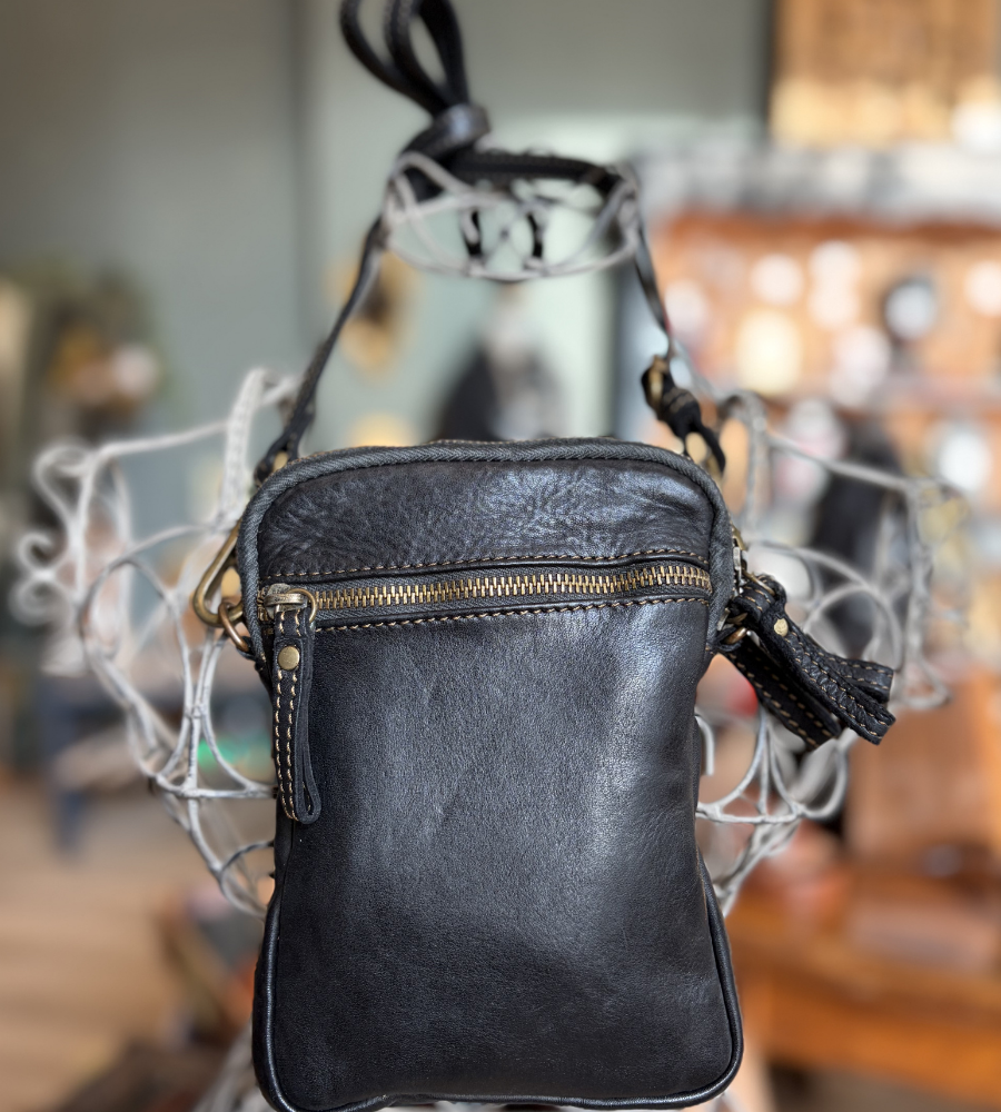 Borsello in pelle nero Bayside BS745.