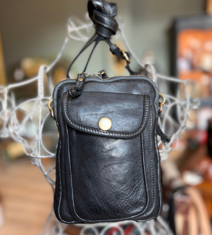 Borsello in pelle nero Bayside BS746.