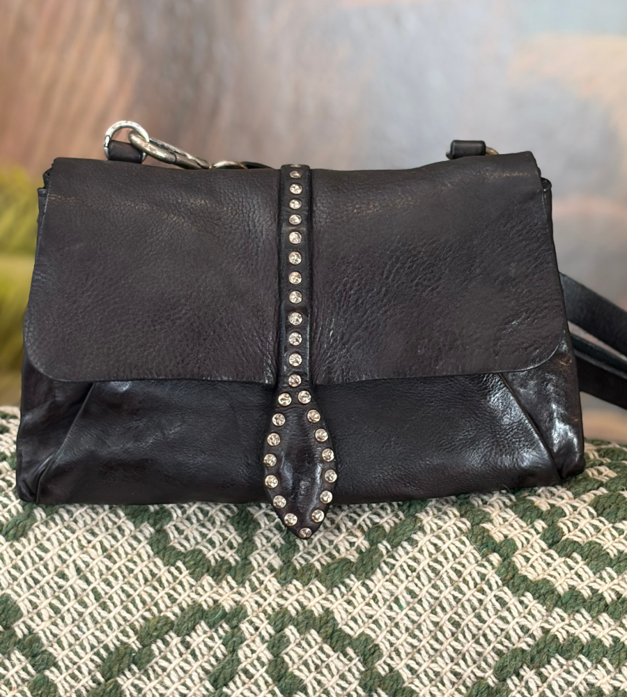 Borsa Campomaggi Cesarina Mini Nera – Busta Doppia in Pelle