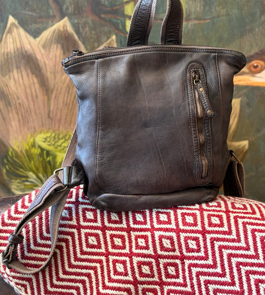 Zaino in pelle testa di moro Bayside BS777.